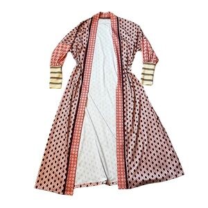 Long Kimono, Pink, Multi-Pattern, Long Sleeve, M/L